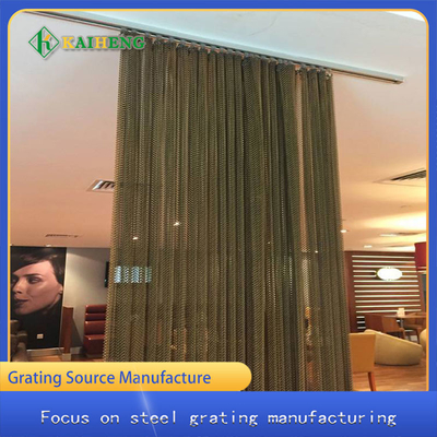 Fio decorativo Mesh Partition Aluminum Door Curtain do para-sol do metal