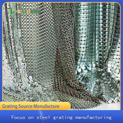 Fio decorativo Mesh Metal Aluminum Chain Curtain da prata do ouro